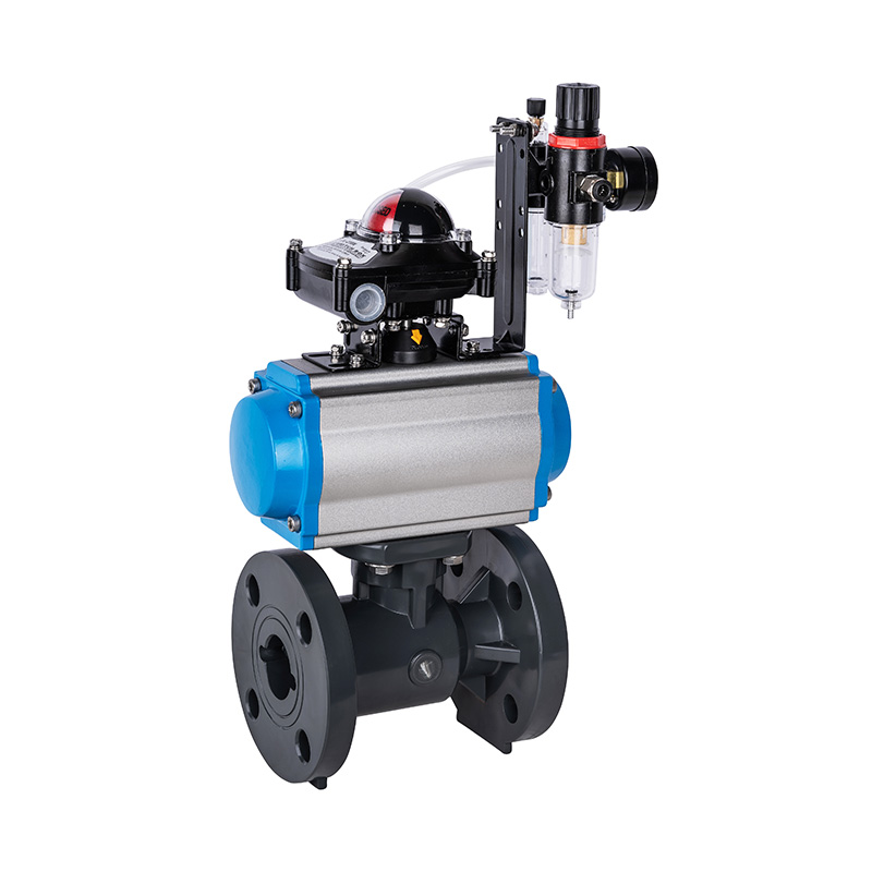 PVC-U Q641F-10U 氣動(dòng)法蘭球閥 DN15-300國(guó)標(biāo)